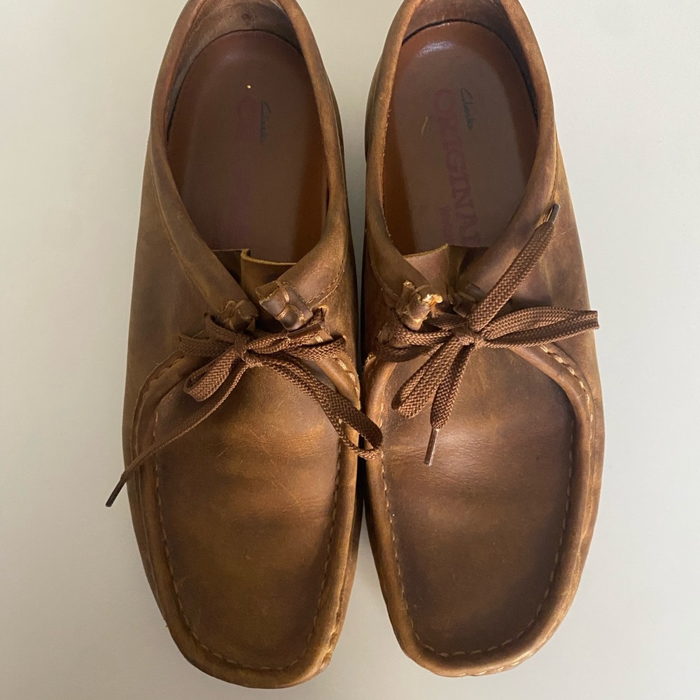 Clarks Wallabee Men's Tan Leather Loafers 9.5